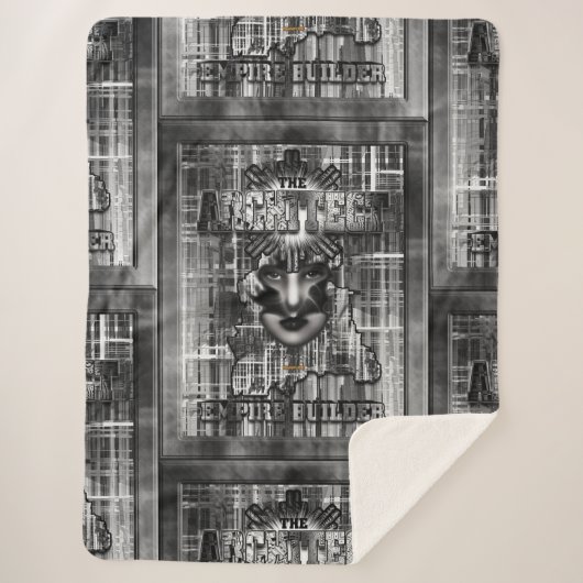 Architect_Empire Builder抽象芸術・デジタル・アート シェルパブランケット (正面)