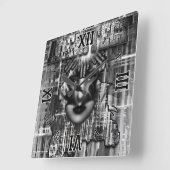 Architect_Empire Builder抽象芸術・デジタル・アート スクエア壁時計 (傾斜)