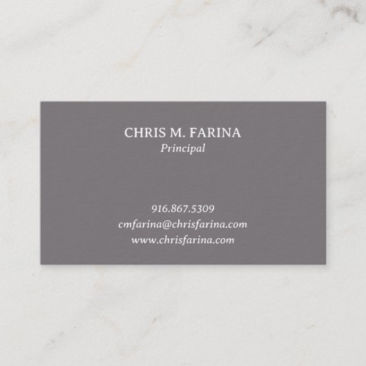 Architect Firm Business Card in Fossil Gray 名刺 (正面)