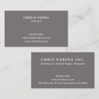 Architect Firm Business Card in Fossil Gray 名刺