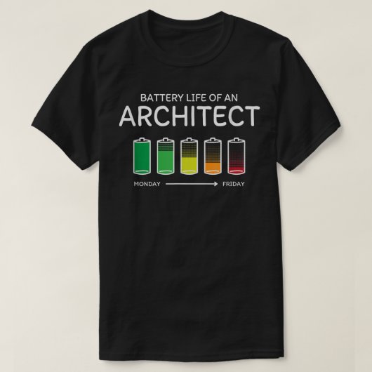 Architect Friendsアーキテクチャのバッテリ寿命 Tシャツ (デザイン正面)