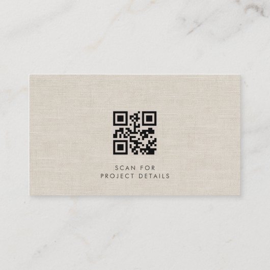 Architect Luxury Neutral Linen QR Code 名刺 (裏面)