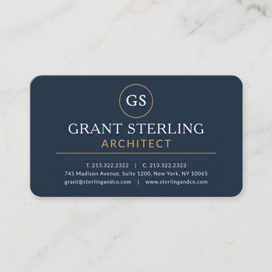 Architect Navy Blue Professional 名刺 (正面)