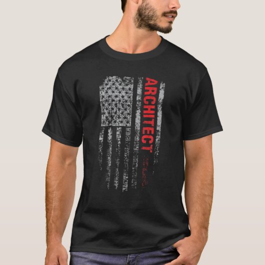 Architect USAフラグ職業ヴィンテージArchitect Jo Tシャツ (正面)