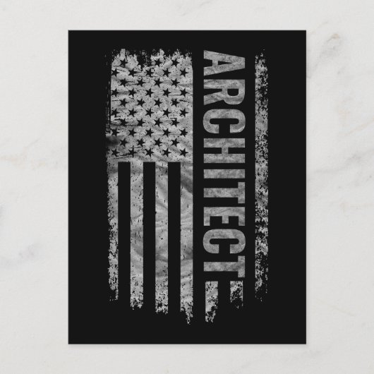 Architect USA Flag Distressed design ポストカード (正面)
