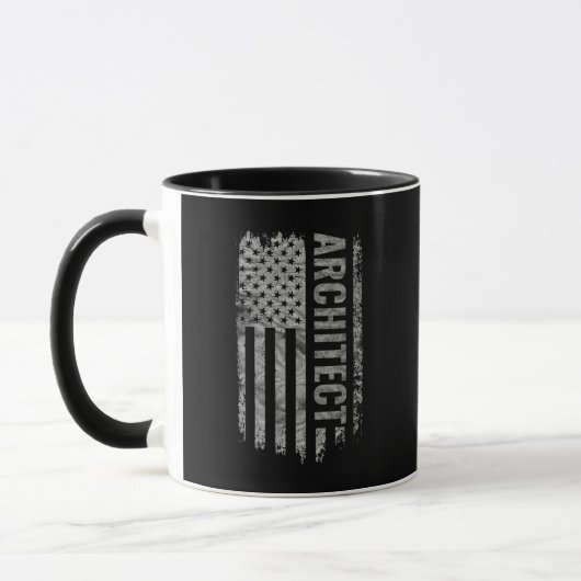 Architect USA Flag Distressed design マグカップ (左)