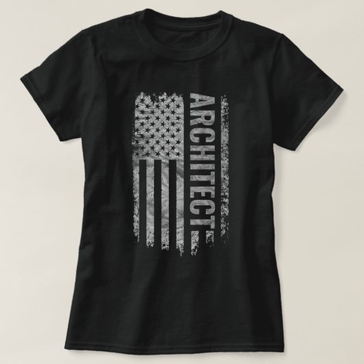 Architect USA Flag Distressed design Tシャツ (デザイン正面)