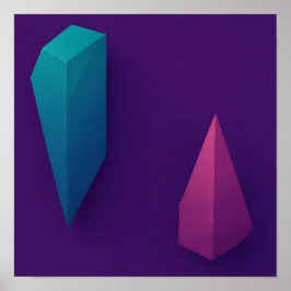 Architectural 3D Geometric Textured Wallpaper ポスター