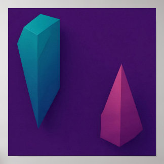 Architectural 3D Geometric Textured Wallpaper ポスター