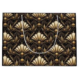 Architectural Art Deco | Black Gold Luxe Gift Bag ラージペーパーバッグ