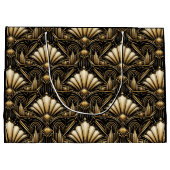 Architectural Art Deco | Black Gold Luxe Gift Bag ラージペーパーバッグ (裏面)