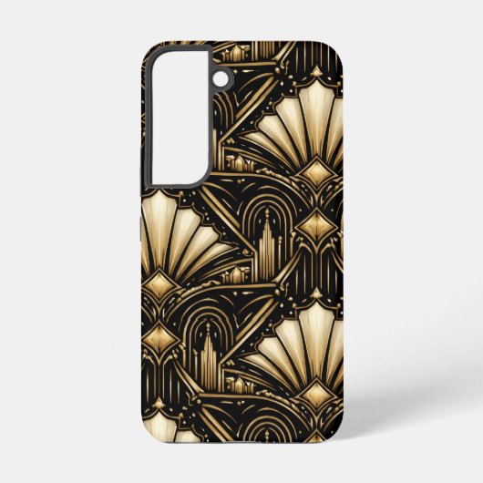 Architectural Art Deco | Black Gold Luxe -  Samsung Galaxyケース (裏面)