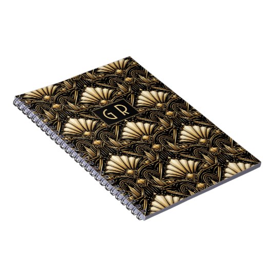 Architectural Art Deco | Custom Initials ノートブック (右側)