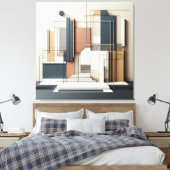 Architectural Balance Grid キャンバスプリント (インサイチュ (寝室))