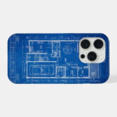 Architectural Blueprint House Floor Plan Design iPhoneケース (裏面横)