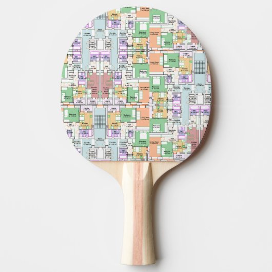 Architectural Blueprint Pattern Custom  卓球ラケット (正面)