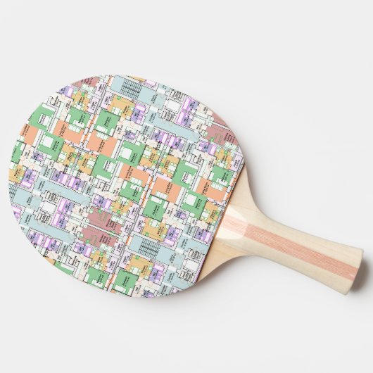 Architectural Blueprint Pattern Custom  卓球ラケット (横)