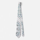 Architectural Blueprint Pattern Men's Neck Tie ネクタイ (正面)