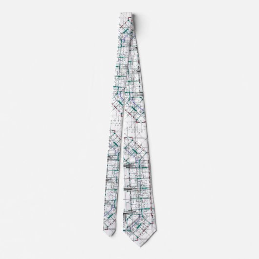 Architectural Blueprint Pattern Men's Neck Tie ネクタイ (裏面)