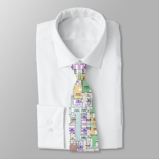 Architectural Blueprint Pattern Men's Neck Tie ネクタイ (タイ)