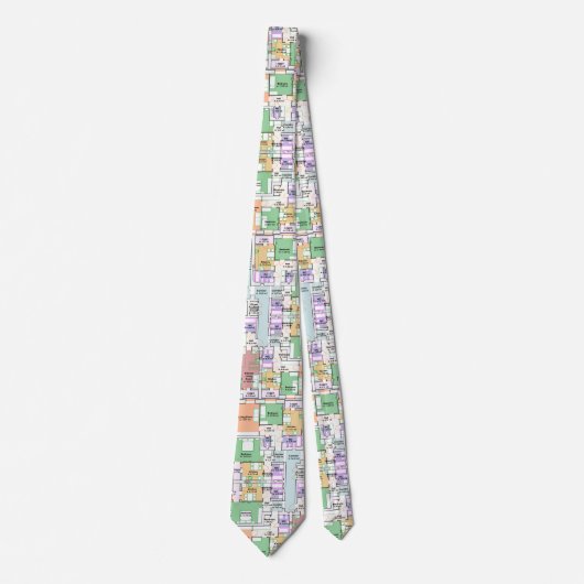 Architectural Blueprint Pattern Men's Neck Tie ネクタイ (正面)