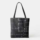 Architectural Blueprint Pattern Tote Bag トートバッグ (裏面)