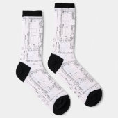 Architectural Blueprint Pattern Unisex Socks ソックス (右)