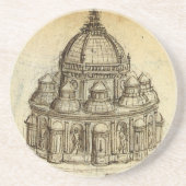 Architectural Cathedral Study by Leonardo da Vinci コースター (正面)