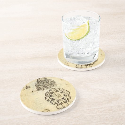 Architectural Cathedral Study by Leonardo da Vinci コースター (側面)