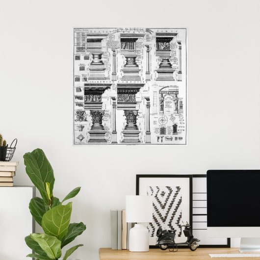 ARCHITECTURAL COLUMNS ARCH DETAILS  1728 ポスター (ホームオフィス)