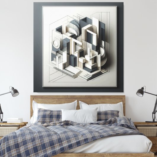 Architectural Depth Matrix キャンバスプリント (インサイチュ (寝室))