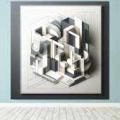 Architectural Depth Matrix キャンバスプリント (インサイチュ (ウッドフロア))