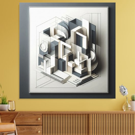 Architectural Depth Matrix キャンバスプリント (インサイチュ (リビング))