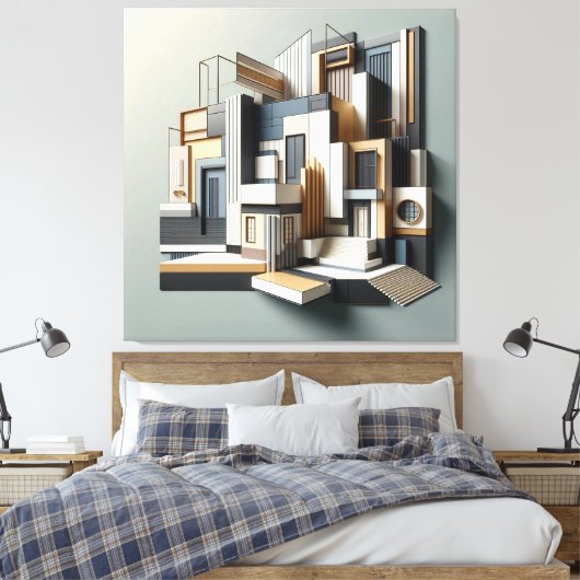 Architectural Facade Abstraction キャンバスプリント (インサイチュ (寝室))