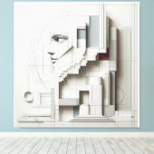 Architectural Labyrinth Profile キャンバスプリント (インサイチュ (ウッドフロア))