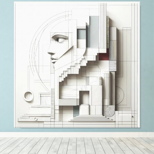 Architectural Labyrinth Profile キャンバスプリント (インサイチュ (ウッドフロア))