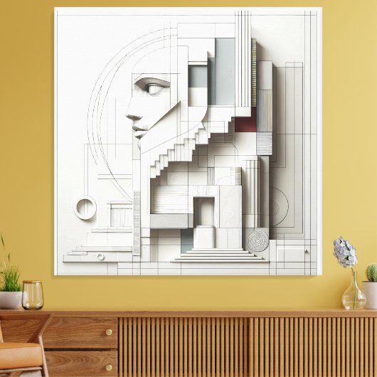 Architectural Labyrinth Profile キャンバスプリント (インサイチュ (リビング))