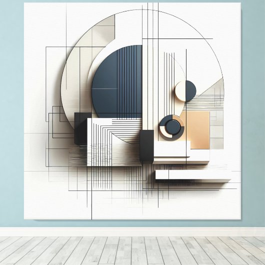 Architectural Line Composition キャンバスプリント (インサイチュ (ウッドフロア))