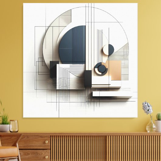 Architectural Line Composition キャンバスプリント (インサイチュ (リビング))