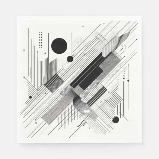 Architectural Line Matrix スタンダードランチョンナプキン (正面)