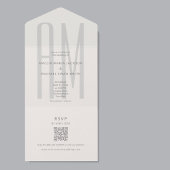 Architectural Monogram Minimal All-in-One Wedding オールインワン招待状