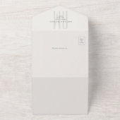 Architectural Monogram Minimal All-in-One Wedding オールインワン招待状 (外側)