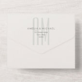 Architectural Monogram Minimal All-in-One Wedding オールインワン招待状 (裏面)
