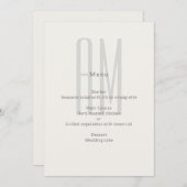 Architectural Monogram Minimal Wedding メニュー (正面/裏面)