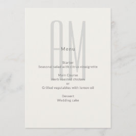 Architectural Monogram Minimal Wedding メニュー