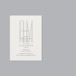 Architectural Monogram Wedding Details Card エンクロージャーカード