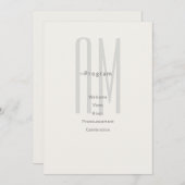 Architectural Monogram Wedding Program Card プログラム (正面/裏面)