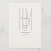 Architectural Monogram Wedding Program Card プログラム (正面)