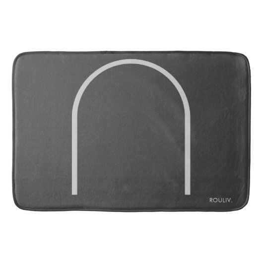 Architectural Muted Charcoal Grey Arch Modern Spa  バスマット (正面)