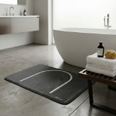 Architectural Muted Charcoal Grey Arch Modern Spa  バスマット